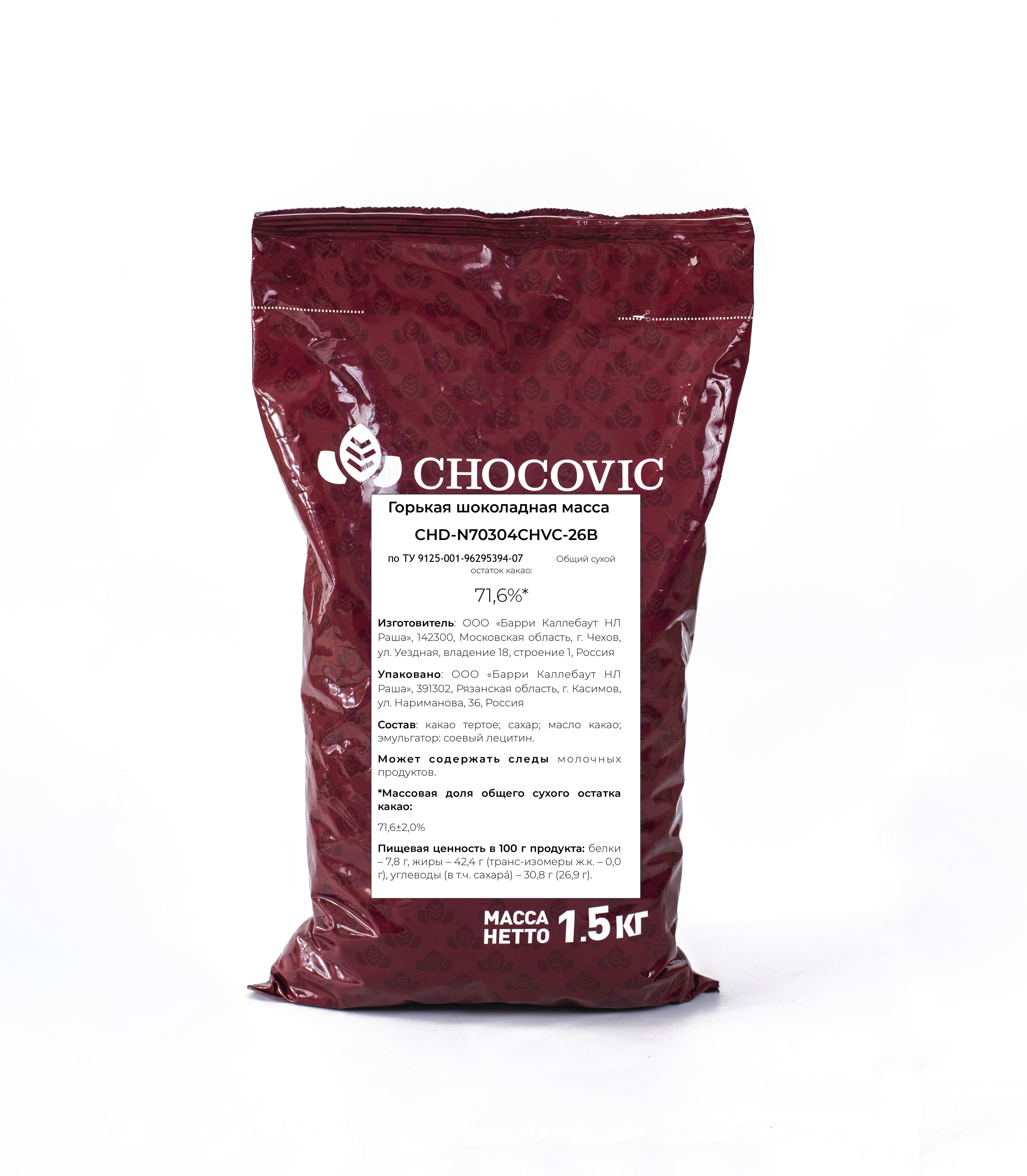 CHOCOVIC ԴԱՌԸ ՇՈԿՈԼԱԴ 71.6% (1.5 կգ փաթեթ)