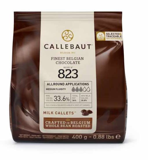 CALLEBAUT MILK chocolate 33.6% (400g bag)