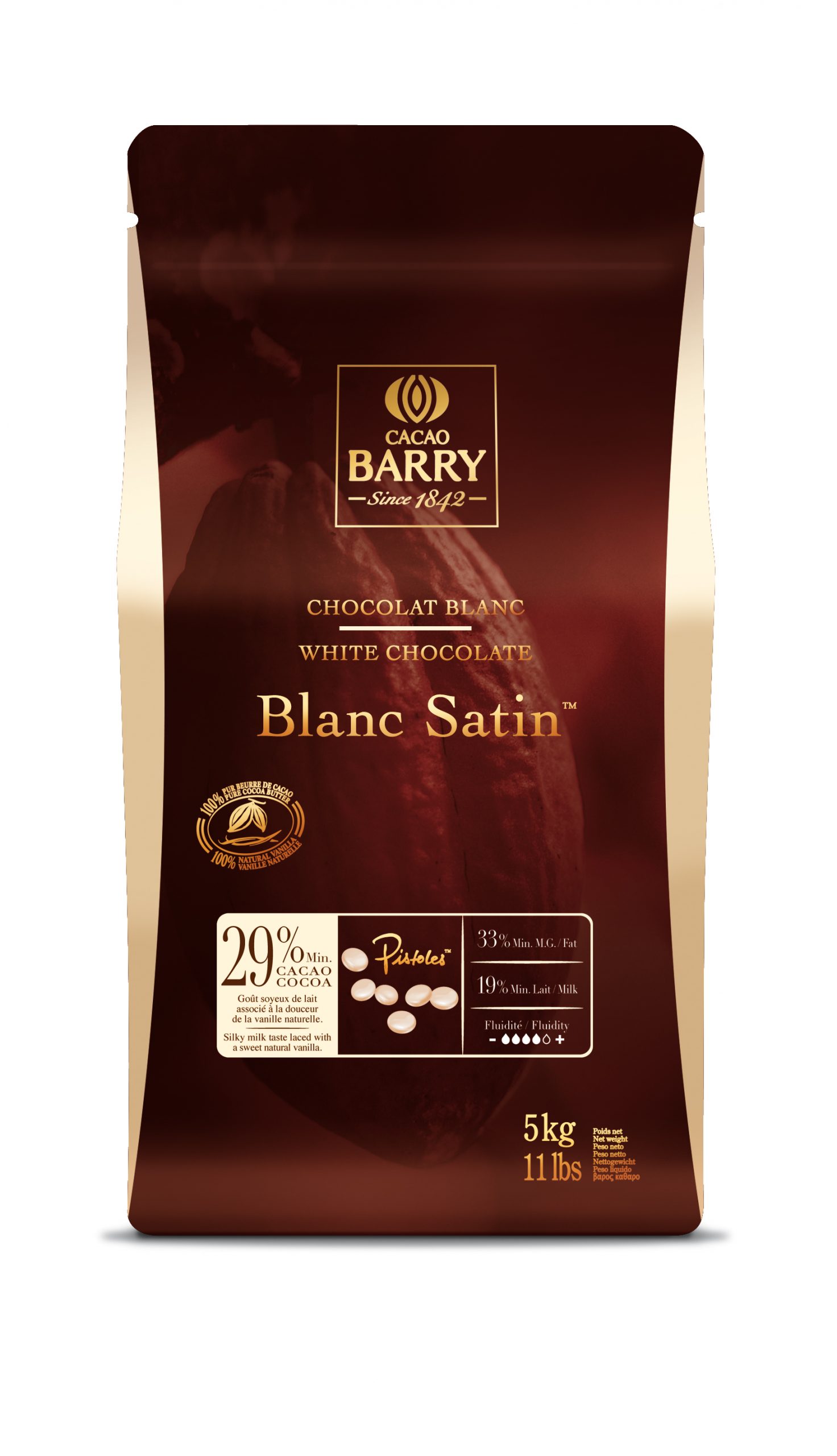 Cacao Barry 34% “Zephyr” White chocolate (5kg bag)