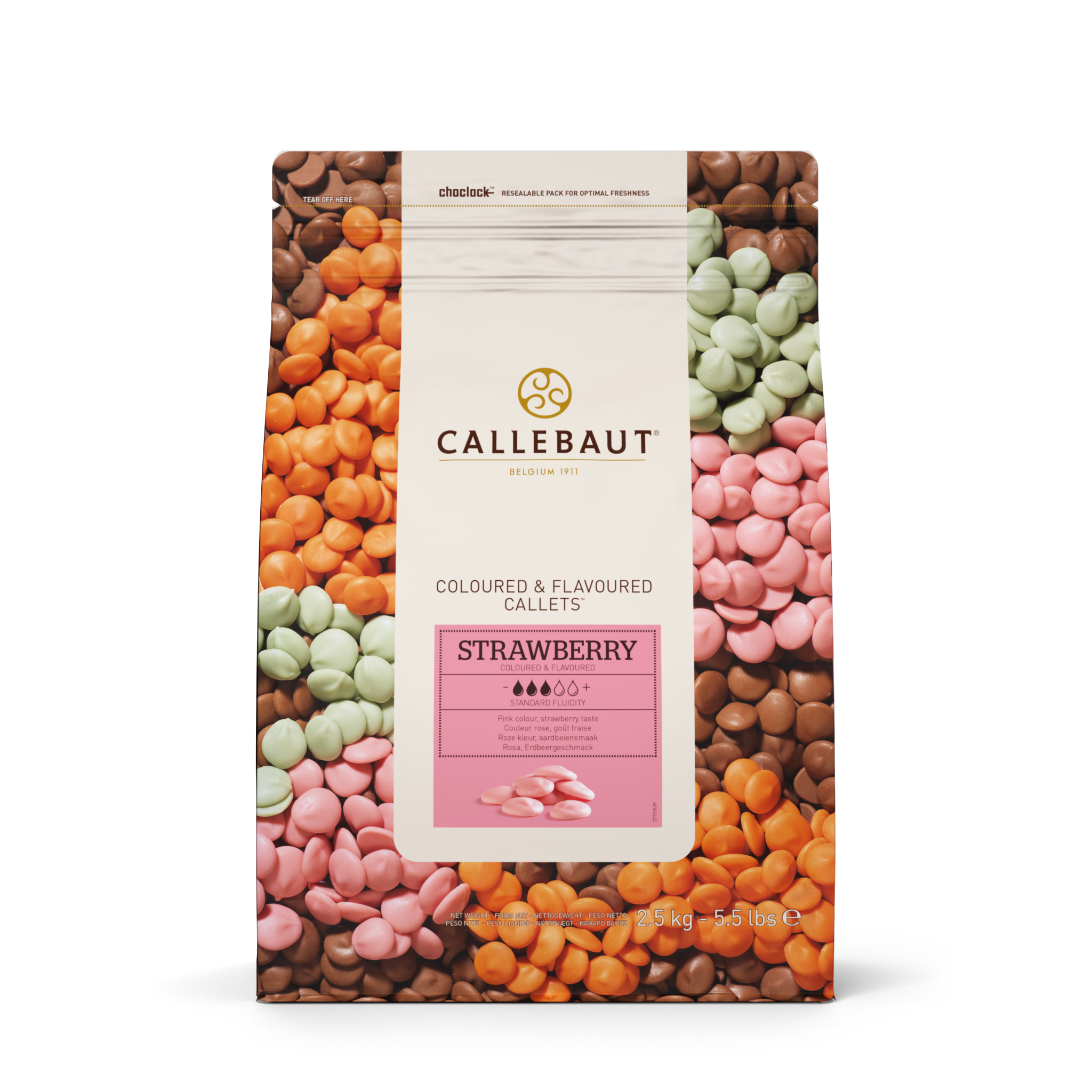 CALLEBAUT STRAWBERRY  chocolate 30% (2.5kg bag)