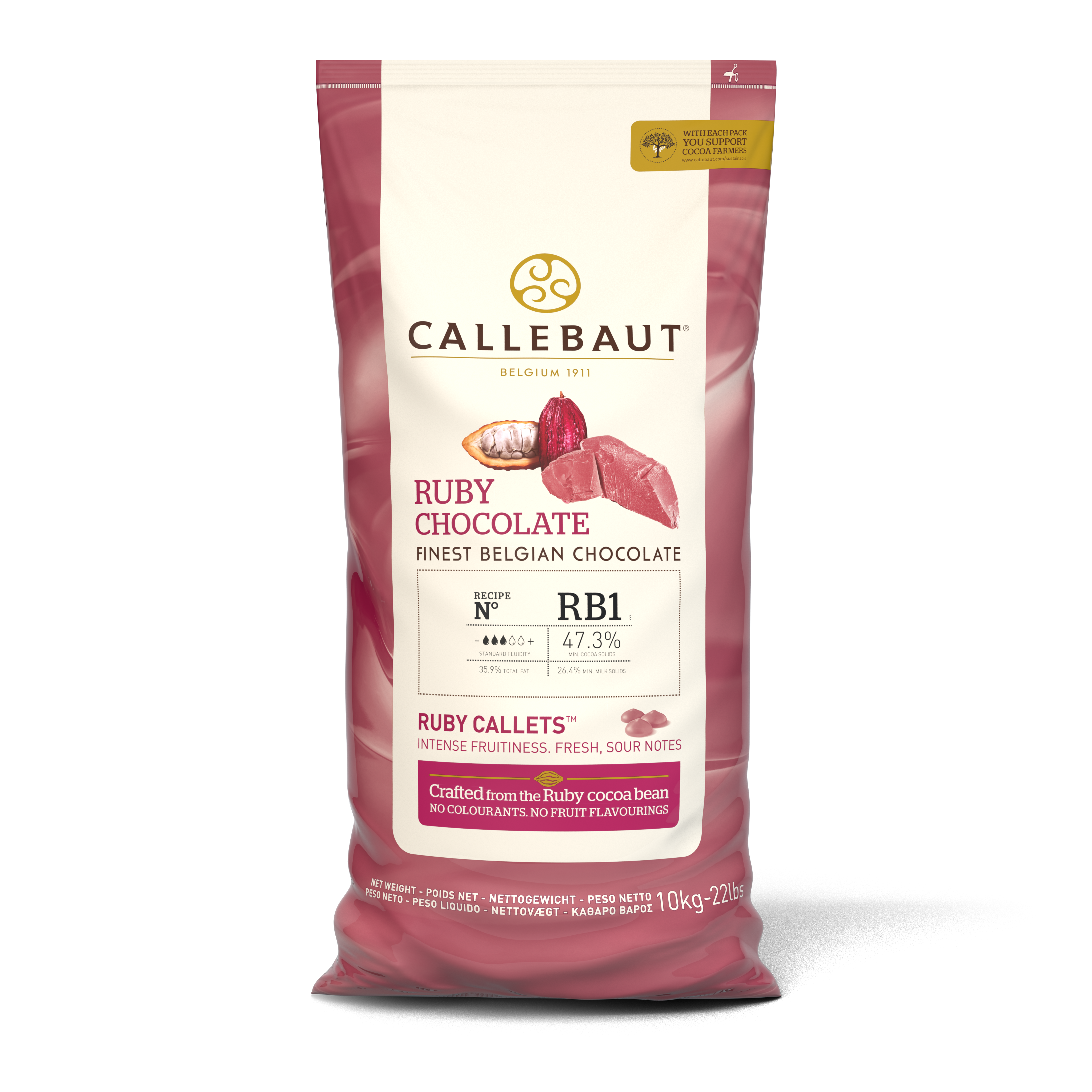 CALLEBAUT RUBY chocolate 47.3% (10kg bag)