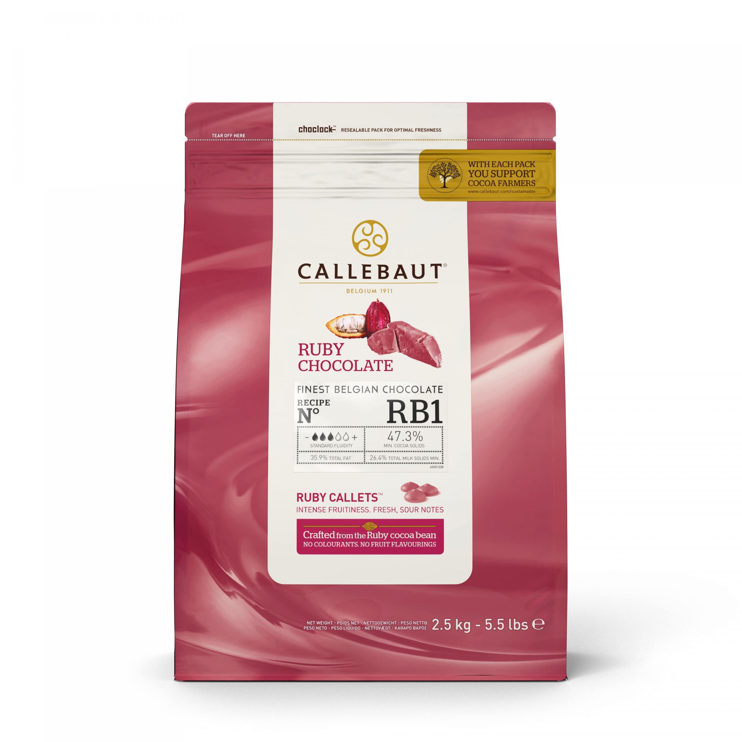 CALLEBAUT RUBY chocolate 47.3% (2.5kg bag)