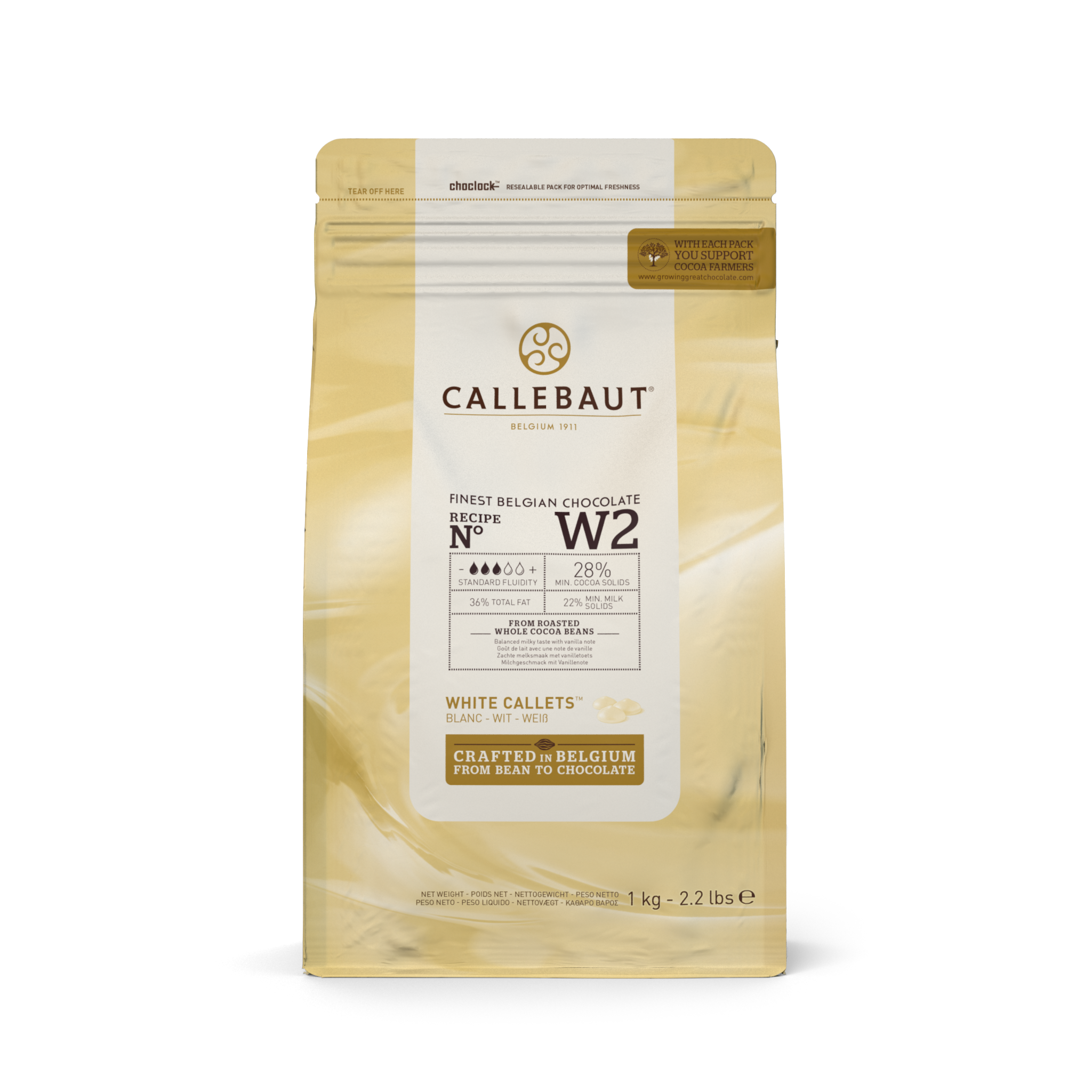 CALLEBAUT WHITE chocolate 28% (1kg bag)